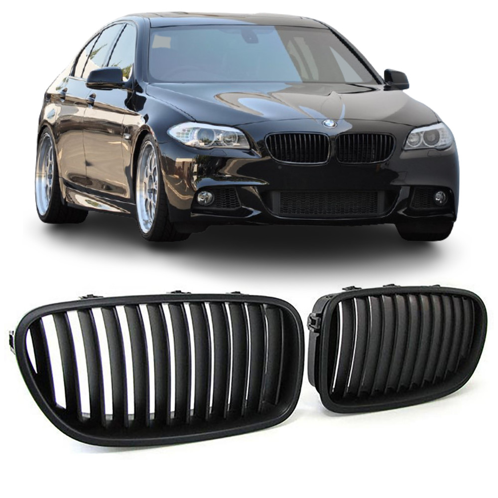 Calandre pour BMW F10 F11 noire mate en ABS résistant aux impacts et rayons UV