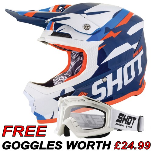 NEW MOTOCROSS MX HELMET SHOT SCORE BLUE 