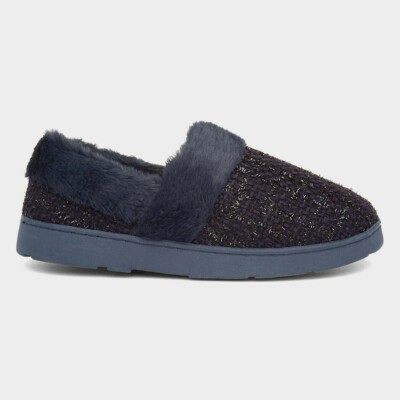 Dr. Keller Avon Damen bequeme Kunstfell Weiden Stil klobige Sohle volle Slipper