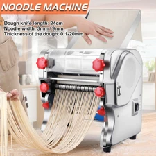 Electric Pasta Maker Noodles Machine w/ 2 Blades Dumpling Wonton Skin Bun Roller