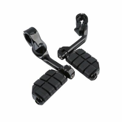 Pedane Moto In Metallo E Gomma Nere Per Harley Street Glide FLHX Road Glide - MPP Coppia