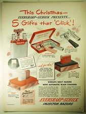 Vintage 1948 EVERSHARP SCHICK INJECTOR RAZOR Full Page Magazine Ad: CHRISTMAS