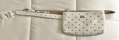 New MICHAEL KORS White Grommet Gold Logo Size S/M Belt Bag  display picture 3