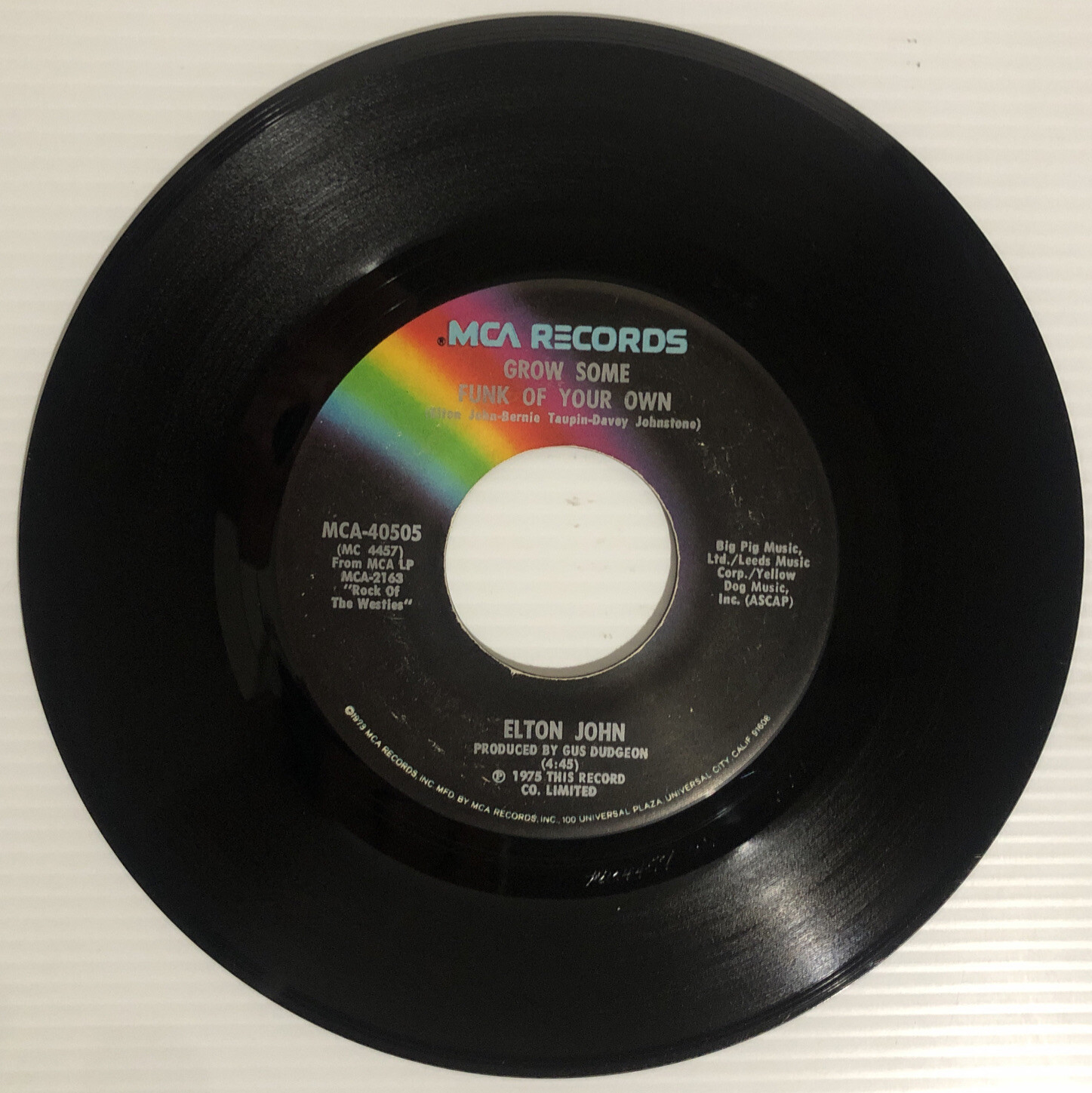 Elton John Grow Some Funk Of Your Own 1975 Vinyl 45 RPM
