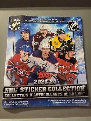 Tops Sticker Books 2023-24 Topps NHL Hockey Sticker Album (Includes 10 Stickers) | eBay