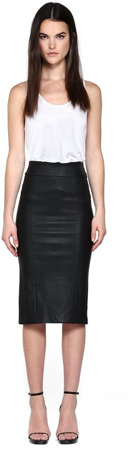 Mackage - LUCILLE-L leather pencil skirt for Women - Black - 10