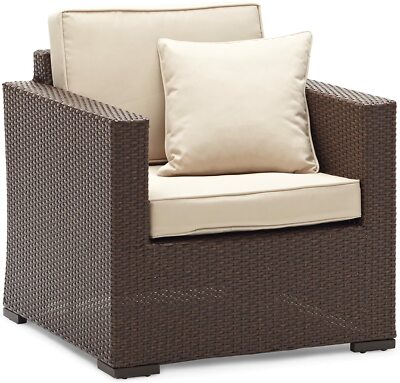 All-Weather Garden Furniture - Strathwood Wicker / Poly Rattan Chair, Dark Brown