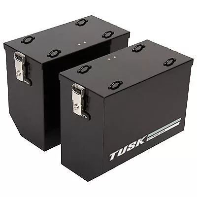 1 Pair Tusk Aluminum Panniers New Version 2 Large Black-74 litres - Picture 1 of 7