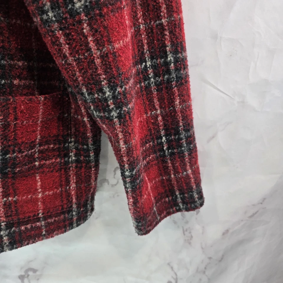 Chaqueta de Colección para Mujer Grande Roja Polar Camisa a Cuadros Chaqueta Tareas Años 90 Talbots Foto 4 de 4