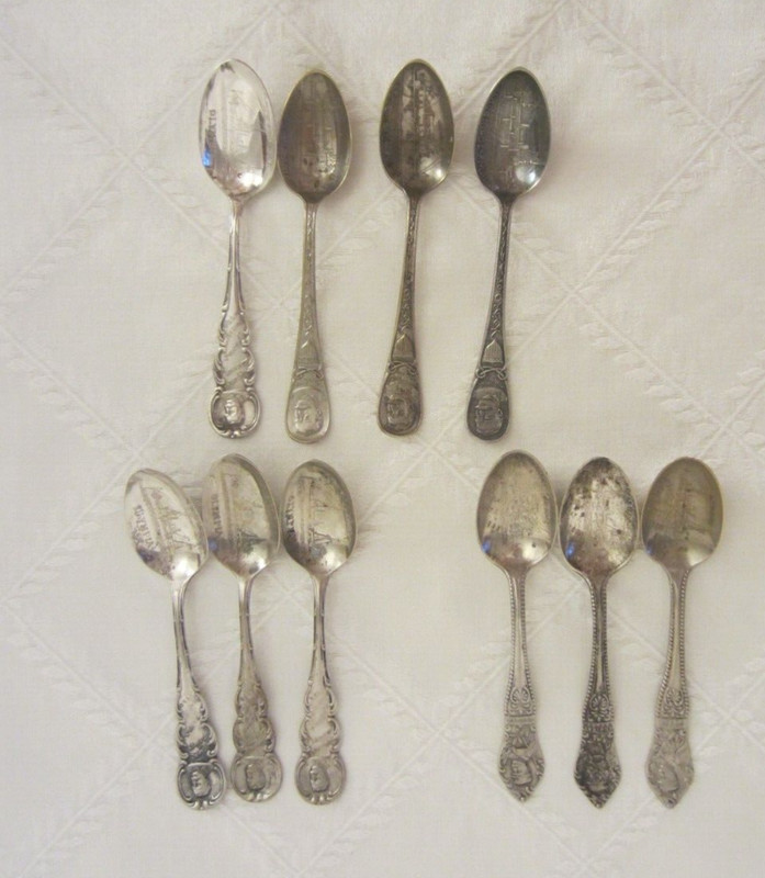 10  Battle of Manila 1898 Olympia Spoons- Admiral Dewey