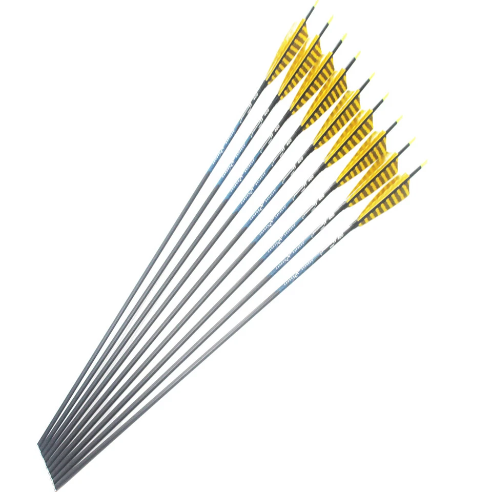 12pcs Carbon Express  Arrows Spine300-600 5"Turkey feather traditional bow  - Image 2 of 4