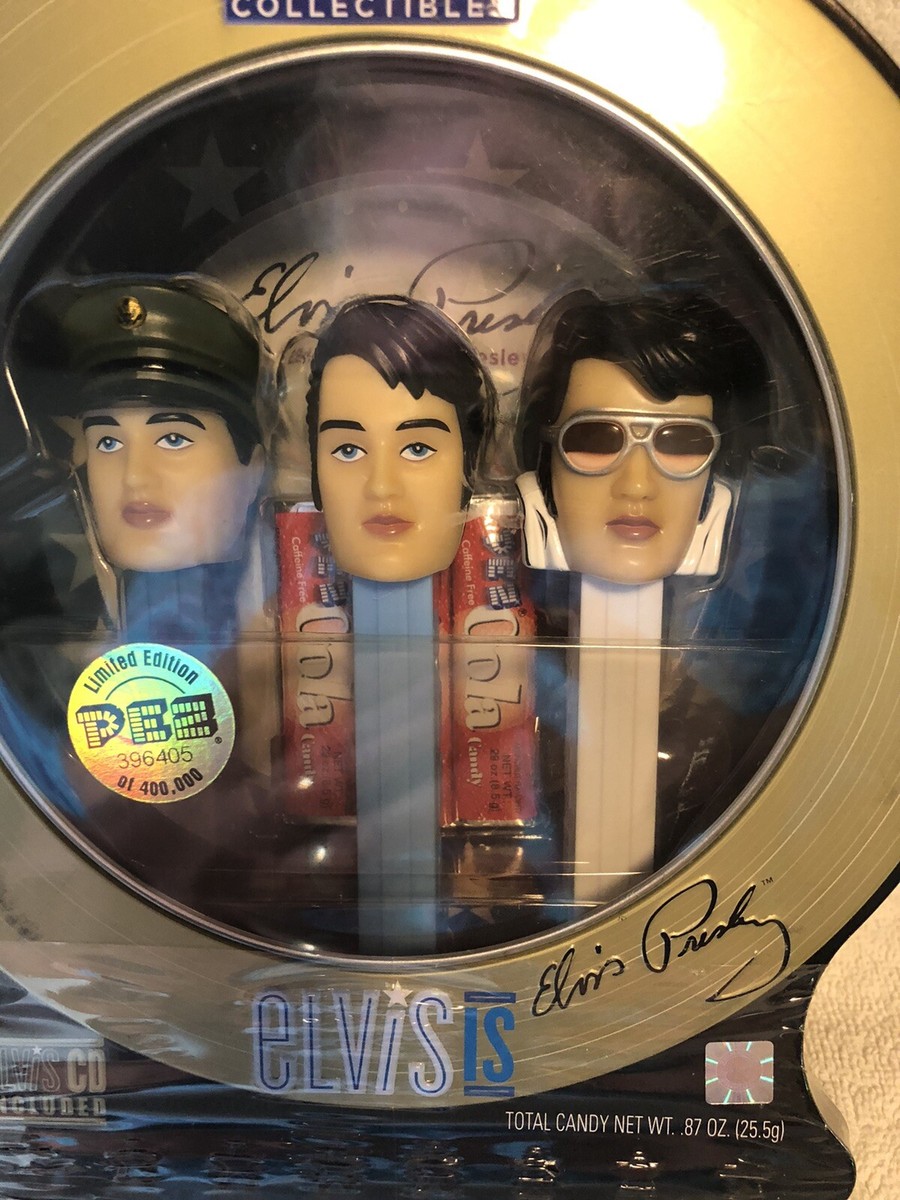 Elvis Presley Limited Edition Vintage PEZ Dispensers With CD, New