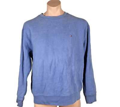 Vintage 90s Tommy Hilfiger Jeans Blue Gray Pullover Grunge Sweatshirt Size M