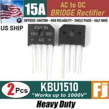 2 Pcs KBU1510 Bridge Rectifier | KBU1510 Bridge Rectifier 1000V 15A | US Ship