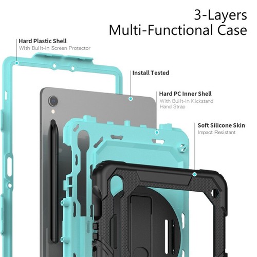 Heavy Duty Rugged Stand Case Screen Cover For Samsung Galaxy Tab S9 Plus Ultra - Picture 133 of 140