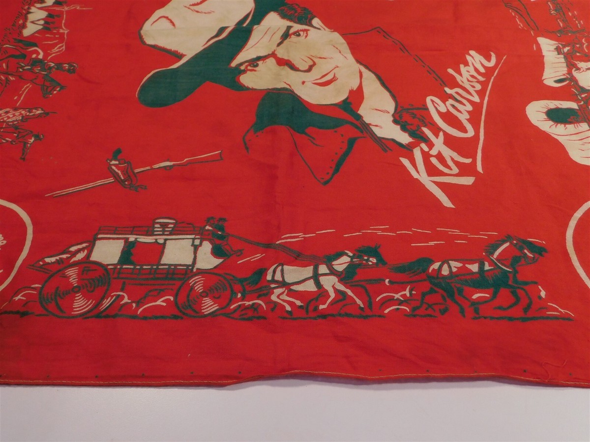 VINTAGE 1950'S KIT CARSON FAN CLUB BANDANA 
