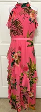 NWT Alex marie size 8 pink green floral sleeveless fit & flare maxi dress $188