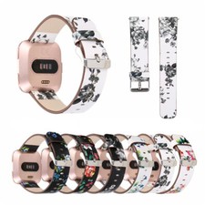 For Fitbit Versa 1 2 Lite Genuine Leather Watch Band Pattern Replaceable Strap