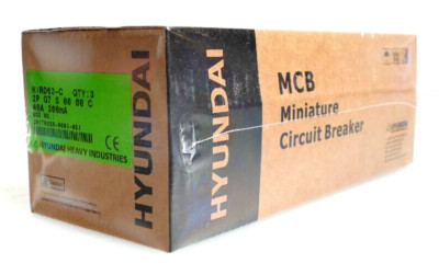 3x Hyundai HiRD63-C 2P G7 S 00 00 C Miniatur Circuit Breaker | 40A 300mA