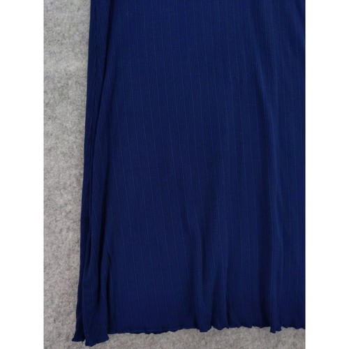 Lands' End Ribbed Knit Dress 3/4 Sleeve Casual Comfy Blue Size L - Picture 4 of 8