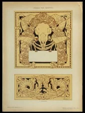ART NOUVEAU GRAPHIC DESIGN COMPOSITION - 1910 LITHOGRAPH - GRONDONA