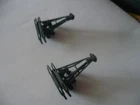 HO PAIR GREY PLASTIC FIXED HALF PANTOGRAPHS STICK FOR LOCO BB OR CC