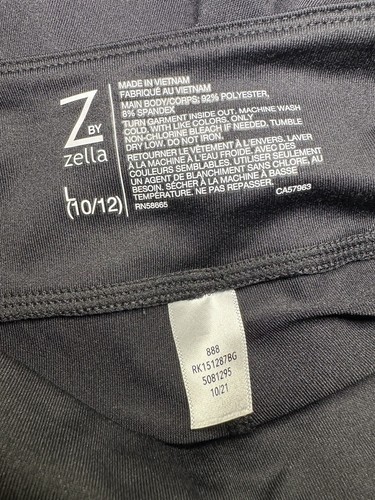 Z by zella kids girl High Waist side Pocket black stretchy Leggings Sz L (10/12) - Picture 8 of 9