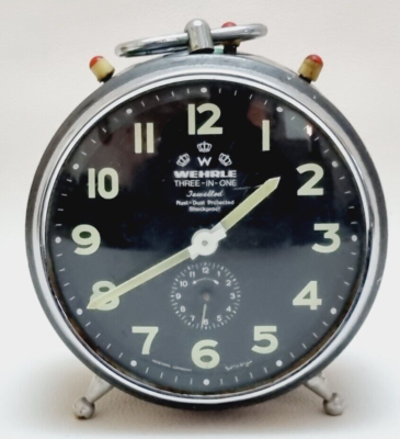 Vintage WEHRLE Three In One Alarm Clock Made In Germany - For