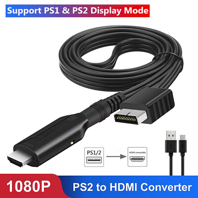 For Sony PS1 PS2 to HDMI Adapter Cable TV Game Console Audio Video Converter