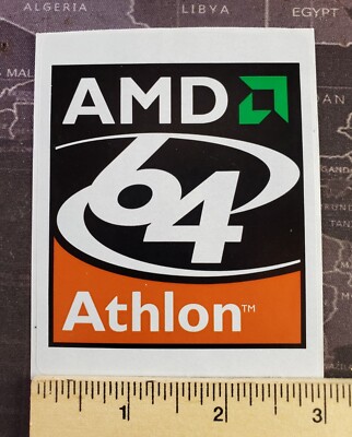 AMD Athlon 64 Case Badge Sticker Decal Large 3'' inch