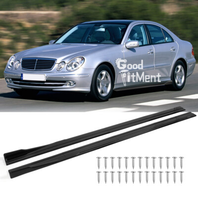 Gloss Black Side Skirts Splitter Extension Spoiler Lip For Mercedes-Benz E-Class