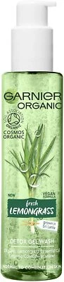 Garnier Organic Refreshing Lemongrass Detox Gel Wash Cleanser for Healthy Skin,