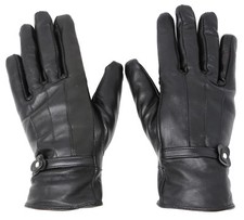 New Women's Classy 100 Black Leather Winter Warm Gloves w/ Fur Lined Gloves