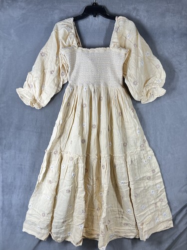 Free People Dahlia Embroidered Maxi Dress Size Small Ballet Combo