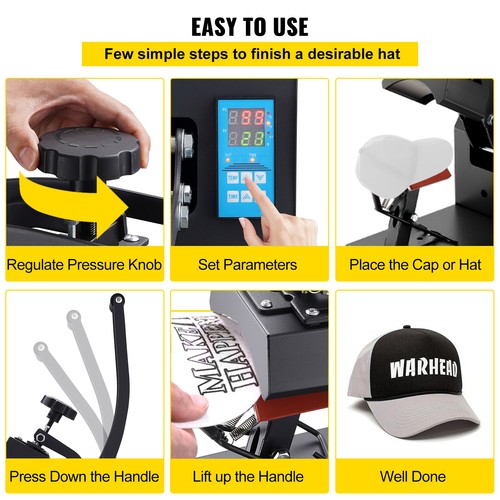 VEVOR Hat Press 3.5 x 5.5in Cap Heat Press Machine Aluminum Transfer Sublimation - Picture 6 of 12
