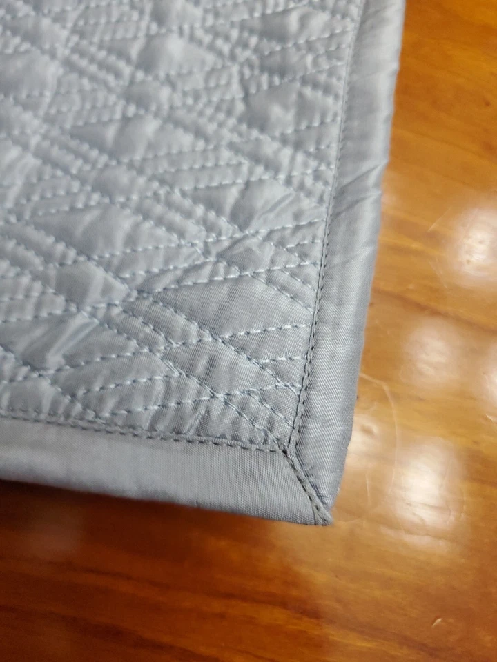 Restoration Hardware Diamond 100% Silk Blue- Gray 21x28" Pillow Sham  - Image 3 of 4