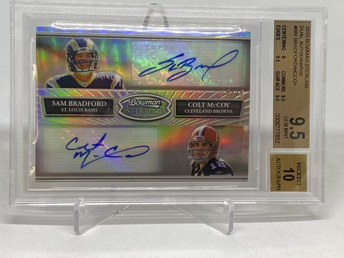 2010 Sam Bradford Colt McCoy RC Bowman Sterling Dual Auto /25 BGS 9.5/10 POP 2