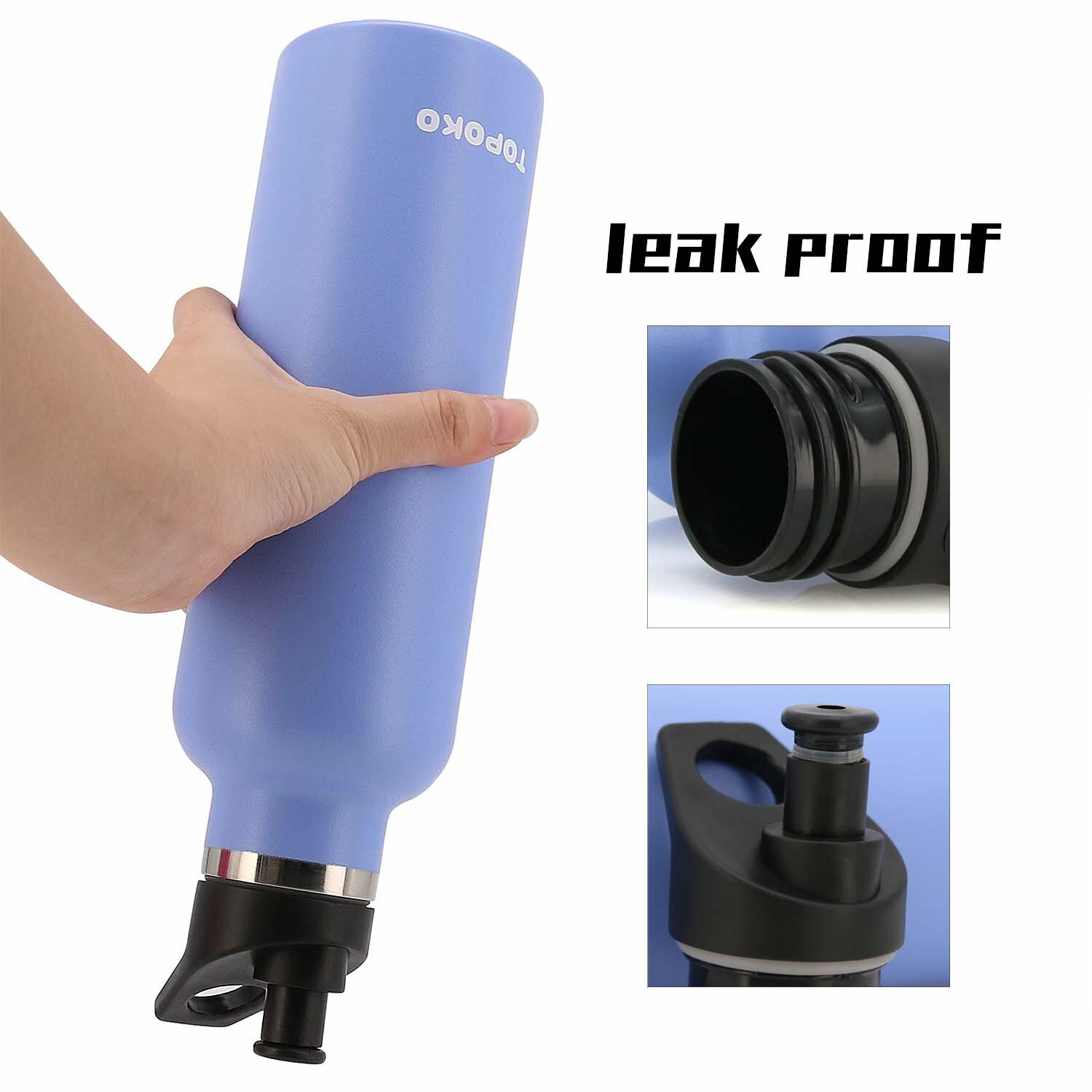 TOPOKO 25OZ Double Walled Hydro Bite Valve Top Vacuum Insulated Water Bottle
