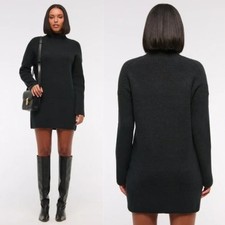 Abercrombie & Fitch | NWT Easy Mockneck Mini Knit Sweater Dress in Black Large