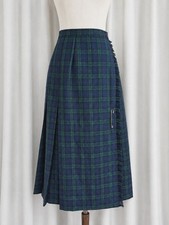 Jos. A. Bank Vintage Blackwatch Tartan Plaid Wool Union Made Kilt Midi Skirt
