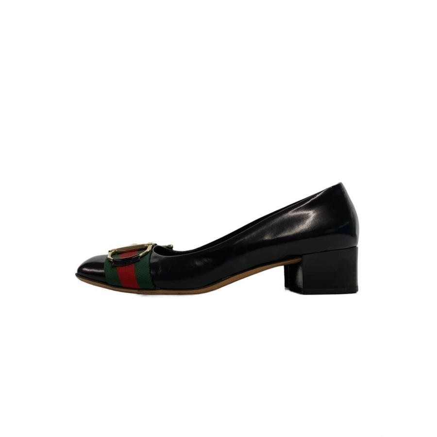 GUCCI Pumps Heel Horsebit Sherry Line Leather Black EU37.5/US7.5 113333c thumbnail 10