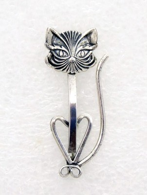 VINTAGE STERLING SILVER DANECRAFT MODERNISTIC CAT BROOCH 4.3 gms