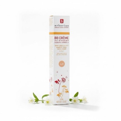 Erborian BB Creme Au Ginseng Baby Skin Makeup Care Face Cream 1.5oz. 45ml CLAIR