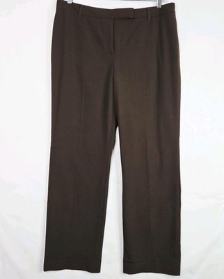 Chaus Womens Brown Dress Pants Size 14 Straight Leg Career Work Slacks