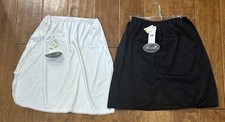 2 Wondermaid Half Slips White  Black NWT 19  SZ XL
