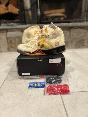 Nike Air Jordan 5 Retro SP x Off-White Sail DH8565-100 Size 13 Used with Box