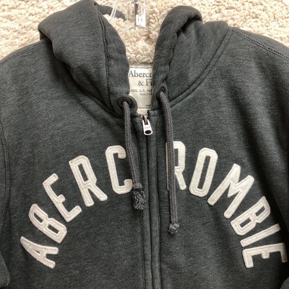 Abercrombie Fitch Sudadera con Capucha Grande Adulto Sherpa Forrada Cremallera Completa Sudadera Para Mujer L Foto 3 de 4