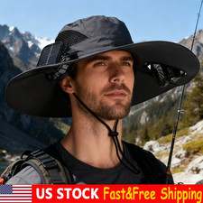 Solar USB Powered Fan Outdoor Fishing Hat Sunscreen Sun Hat with Dual Fan