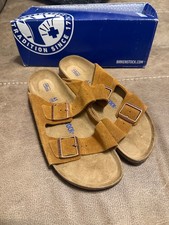 Brand New Birkenstock Arizona softbed size 41 narrow upper suede color mink