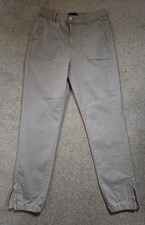 M&S Natural Trousers, UK 12 Regular, Cotton Blend,Elastic Cuff, NWOT.